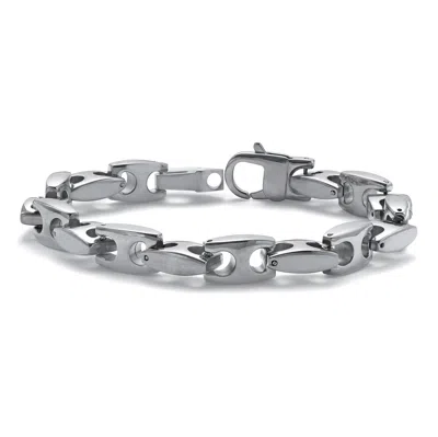 Palm Beach Jewelry Men's Stainless Steel Link Bracelet 8.5 Inch