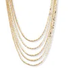Palm Beach Jewelry Multi-strand Cobra-link Waterfall Necklace In Yellow Goldtone 30"