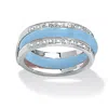 Palm Beach Jewelry Multicolor Jade .925 Sterling Silver 8-piece Interchangeable Ring Set In White