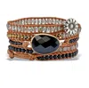 Palm Beach Jewelry Natural Black Onyx Goldtone Wrap Bracelet 36-inch Adjustable