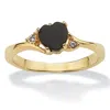 Palm Beach Jewelry Onyx And Crystal Accent Gold-plated Ring In Yellow