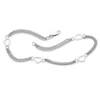 Palm Beach Jewelry Open Heart Cutout Triple-strand Ankle Bracelet In .925 Sterling Silver 10"