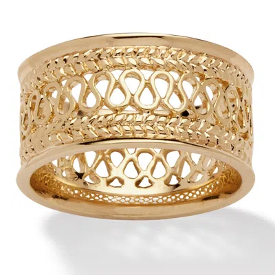 Palm Beach Jewelry Open Weave Decorative Ring In Gold-plated In Yellow