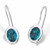 Palm Beach Jewelry Oval-cut Bezel-set Crystal Silvertone Earrings 3/4"