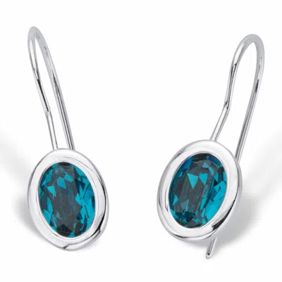 Palm Beach Jewelry Oval-cut Bezel-set Crystal Silvertone Earrings 3/4" In Multi