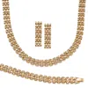 Palm Beach Jewelry Panther-link Necklace, Bracelet And Earrings 3-piece Set In Yellow Goldtone