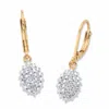 Palm Beach Jewelry Pave Diamond Accent 18k Gold-plated Cluster Drop Earrings In White