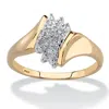 Palm Beach Jewelry Pave Diamond Accent Cluster Ring Gold-plated Sterling Silver In White