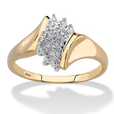 Palm Beach Jewelry Pave Diamond Accent Cluster Ring Gold-plated Sterling Silver In White