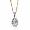 Palm Beach Jewelry Pave Diamond Accent Two-tone 18k Gold-plated Cluster Pendant Necklace 18"-20" In White