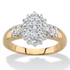 Palm Beach Jewelry Pave Diamond Accent Two-tone 18k Gold-plated Cluster Ring In White