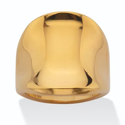 Palm Beach Jewelry Polished 14k Gold Nano Diamond Resin Filled Ring In Yellow