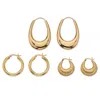Palm Beach Jewelry Polished And Shrimp-style Gold-plated Silver 3-pair Set Of Hoop Earrings