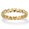 Palm Beach Jewelry Polished Solid 10k Yellow Gold Heart-link Eternity Ring In Yellow