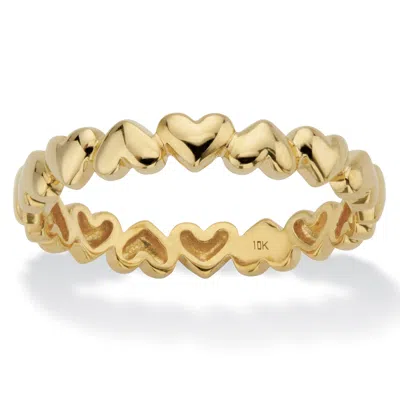 Palm Beach Jewelry Polished Solid 10k Yellow Gold Heart-link Eternity Ring
