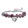 Palm Beach Jewelry Purple Crystal Bali-style Beaded Mom Charm Bracelet In Silvertone