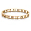 Palm Beach Jewelry Roman Numeral Gold Ion-plated Stainless Steel Bangle Bracelet