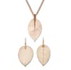 Palm Beach Jewelry Rose Gold-plated Leaf Necklace Set, 26 Inches, Plus 2 Inch Extension In Multi