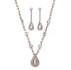 Palm Beach Jewelry Rose Goldtone Crystal 2-piece Halo Drop Earrings And Necklace Set 13"-17"