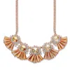 Palm Beach Jewelry Round And Baguette-cut Champagne Crystal Rose Goldtone Fringe Necklace 18"-20"