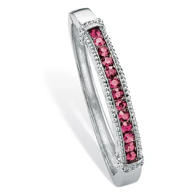 Palm Beach Jewelry Round Birthstone Bangle Bracelet In Silvertone In Multi