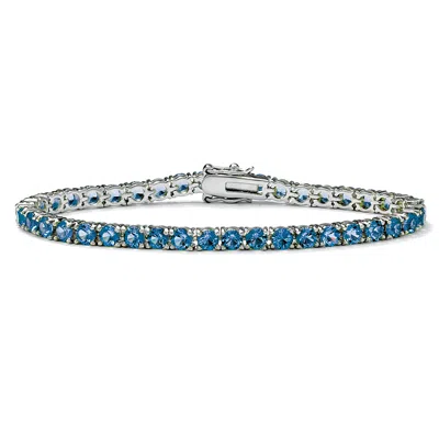 Palm Beach Jewelry Round Birthstone Silvertone Tennis Bracelet 7" In Multi