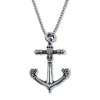 Palm Beach Jewelry Round Black Crystal Sterling Silver Skull Anchor Pendant Necklace 24-inch