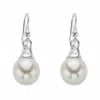 Palm Beach Jewelry Round Cream Simulated Pearl Silvertone Drop Earrings 14mm