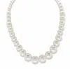 Palm Beach Jewelry Round Cream Simulated Pearl Silvertone Graduated Strand Necklace 16" - 19"