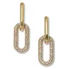 Palm Beach Jewelry Round Crystal Chain Link Goldtone Drop Earrings, 36x12mm