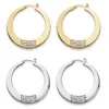 Palm Beach Jewelry Round Crystal Goldtone And Silvertone 2-pair Hoop Earrings Set 1.75"