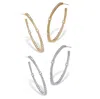Palm Beach Jewelry Round Crystal Goldtone And Silvertone Hoop Earrings Set, 46mm In White