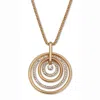 Palm Beach Jewelry Round Crystal Goldtone Nested Circle Pendant Necklace 27 To 29-inch