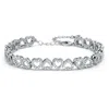 Palm Beach Jewelry Round Crystal Heart Silvertone Bracelet 7-inch
