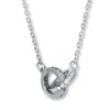 Palm Beach Jewelry Round Crystal Silvertone Interlocking Circle Necklace 16 To 18-inch