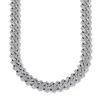Palm Beach Jewelry Round Crystal Silvertone Link Necklace 24-inch