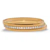 Palm Beach Jewelry Round Crystal Yellow Gold Ion-plated Stainless Steel Bangle Bracelet Set 7-inch