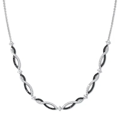 Palm Beach Jewelry Round Cubic Zirconia And Black Spinel Sterling Silver Necklace 18-inch