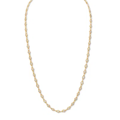Palm Beach Jewelry Round Cut Crystal Goldtone Station Necklace 21 Inch