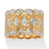 Palm Beach Jewelry Round Diamond Accent 18k Gold-plated Scalloped Two-tone Wide Ring