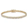 Palm Beach Jewelry Round Diamond Accent S-link Tennis Bracelet Yellow Gold-plated 7.5"