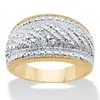 Palm Beach Jewelry Round Diamond Accent Two-tone Gold-plated Stippled Dome Ring