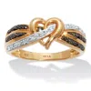 Palm Beach Jewelry Round Diamond Gold-plated Sterling Silver Crossover Heart Promise Ring