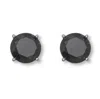 Palm Beach Jewelry Round Genuine Black Spinel Sterling Silver Stud Earrings