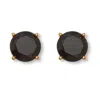 Palm Beach Jewelry Round Genuine Black Spinel Yellow Gold-plated Sterling Silver Stud Earrings