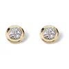 Palm Beach Jewelry Round Genuine Diamond Accent Solid 10k Yellow Gold Cluster Stud Earrings In White
