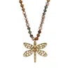 Palm Beach Jewelry Round Genuine Jasper Goldtone Dragonfly Pendant Necklace 34-inch