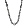 Palm Beach Jewelry Round Genuine Pearl And Jasper Silvertone Beaded Necklace 34-inch