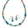 Palm Beach Jewelry Round Genuine Turquoise Hammered Goldtone Endless Necklace, 36 Inches