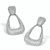 Palm Beach Jewelry Round Pave-style Crystal Silvertone Drop Earrings